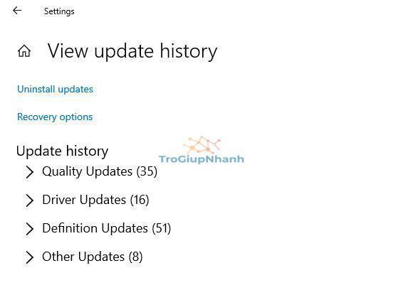 Lịch sử cập nhật windows 10