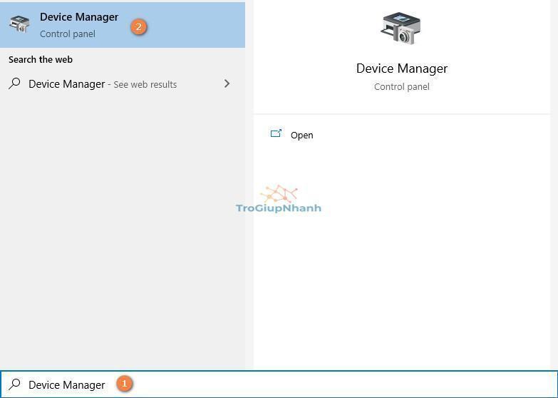 mở device manager