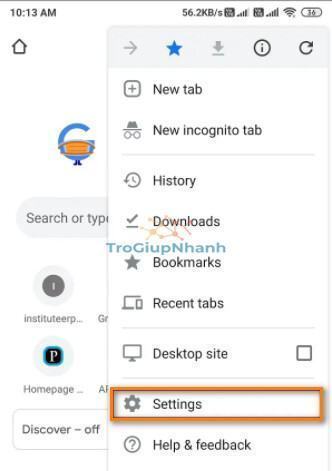 setting chrome android