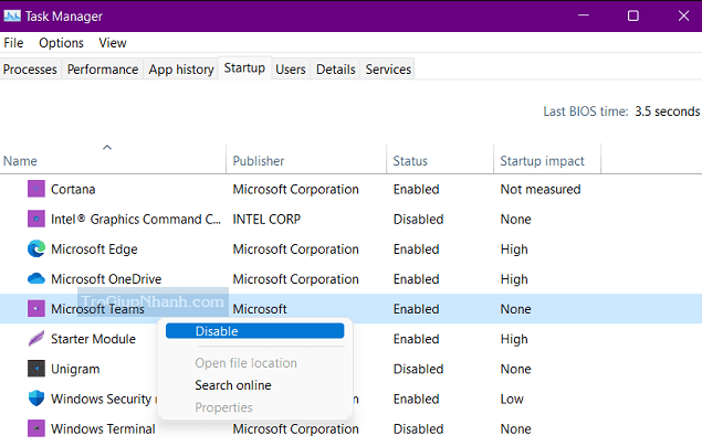 gỡ microsoft teams