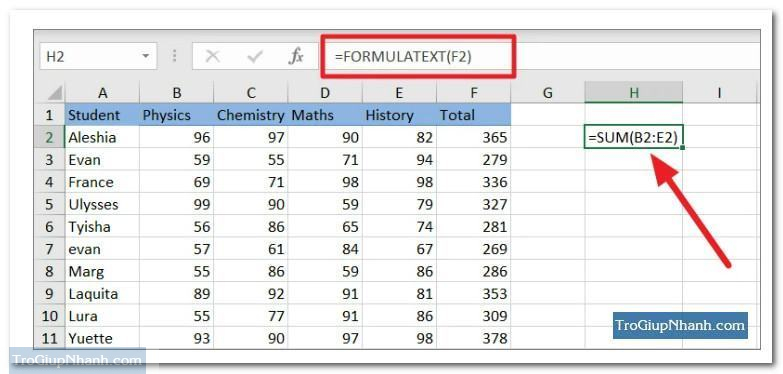Cách hiển thị công thức trong Excel đơn giản - Trợ Giúp Nhanh