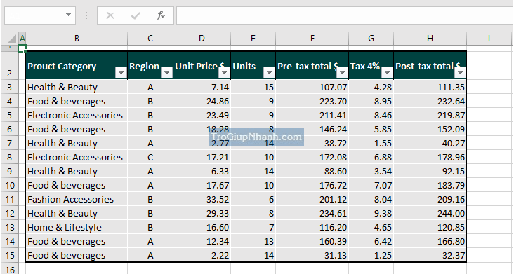 xóa hàng đã lọc excel