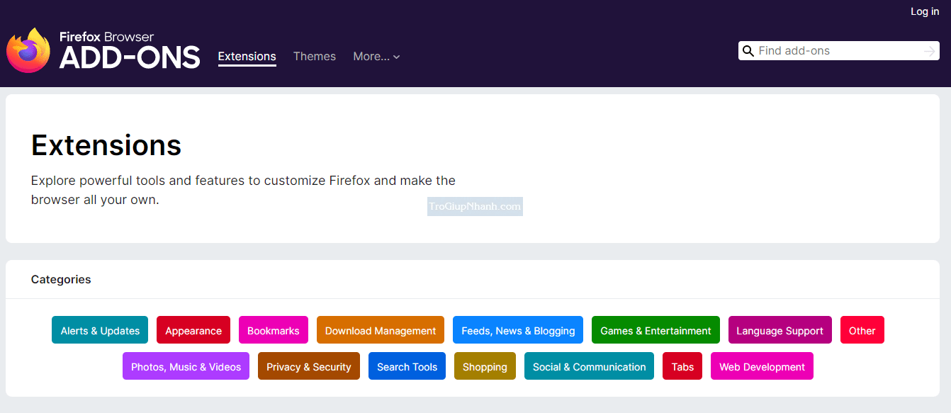 cài đặt add-on firefox