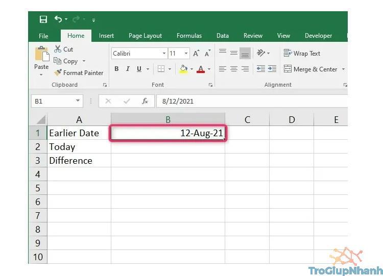 Đếm ngày trên Excel
