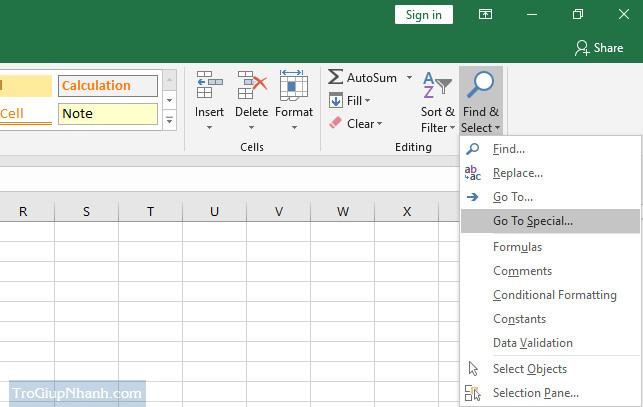 Xóa dữ liệu lỗi excel