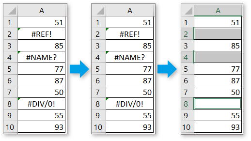 Xóa ô dữ liệu lỗi trong Excel