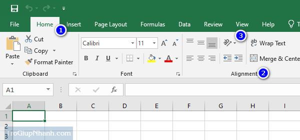 viết chữ theo chiều dọc excel